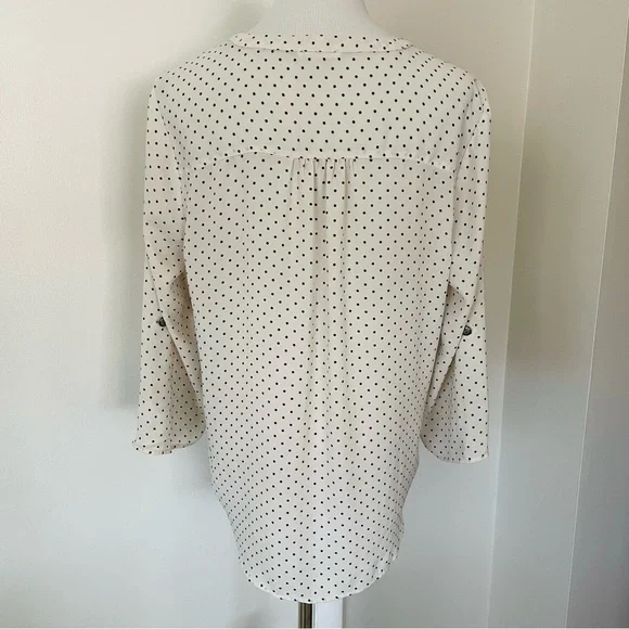 Maurice’s Women's Cream Polka Dot Popover Blouse Size L - Picture 9 of 15
